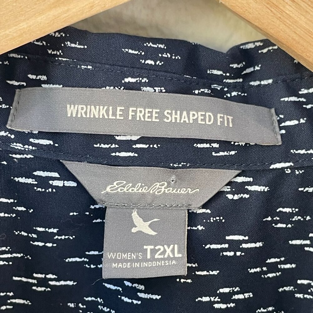 Eddie Bauer‎ Womens T2XL Wrinkle Free Shaped Fit Button Up Shirt Long Sleeve - Picture 3 of 10